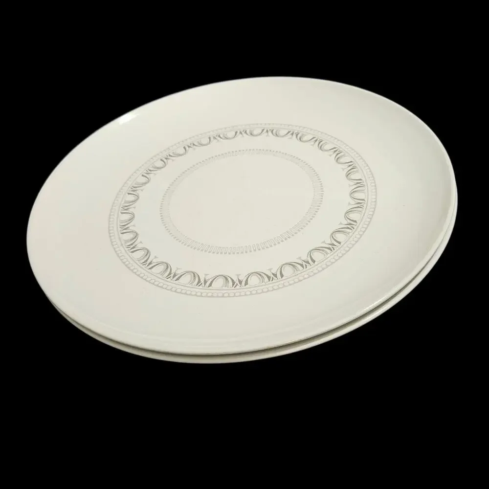 Corelle Centura Corning Dinner Plates Gray Scroll Set of 2
